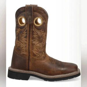 Kids Amarillo Dan Post Cowboy Boots, Brown, Size Children's 1D, PreOwned